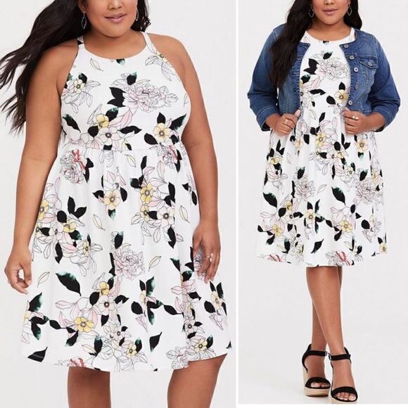 Torrid Textured Knit Skater Dress - Picture 1 of 12